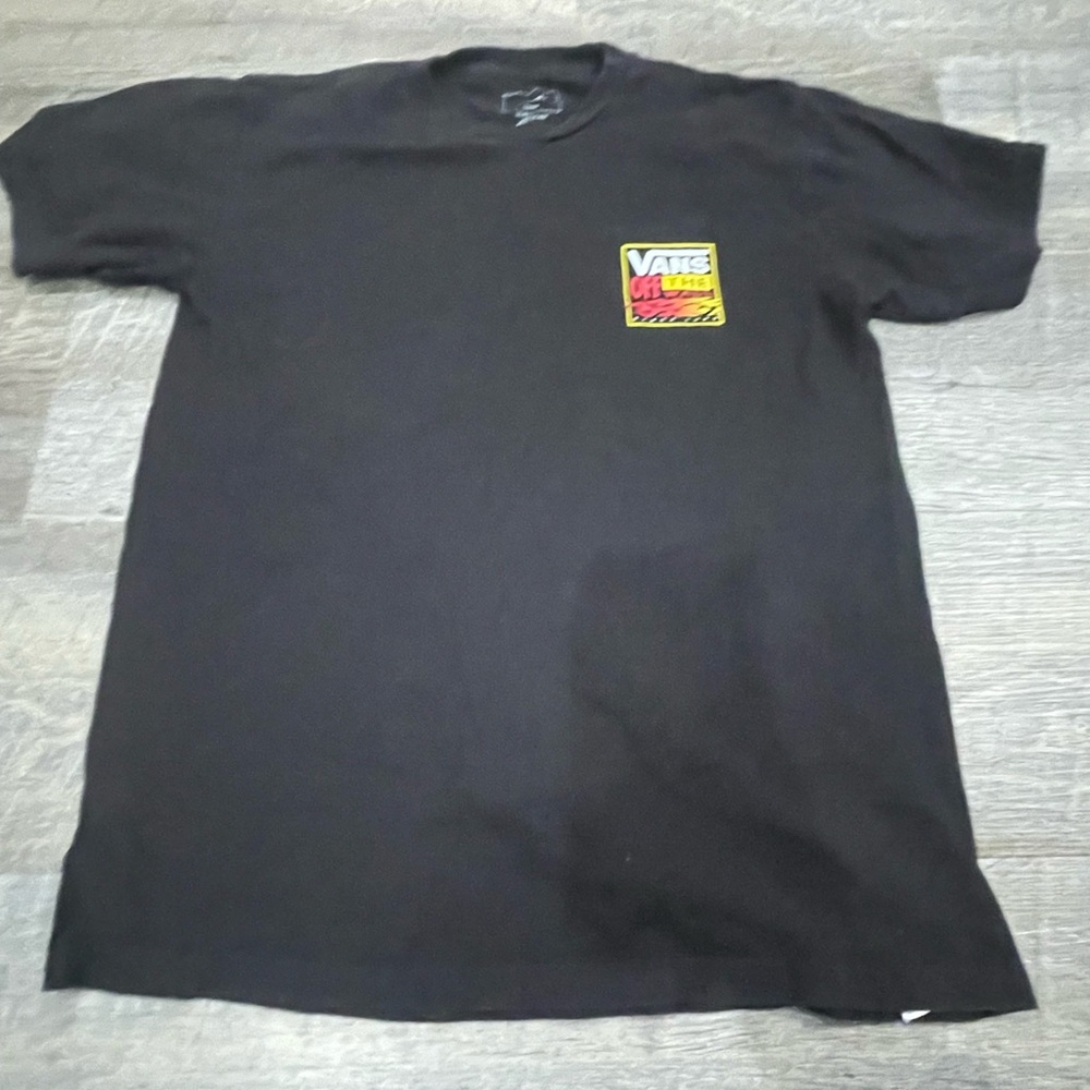Vans Black Tee with Colorful Logo